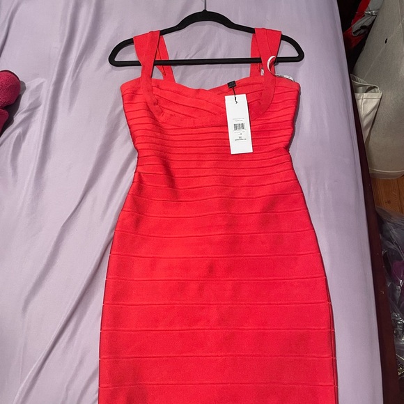 knee length dresses for ladies S/S 1993 Orange Bandage Mini Dress